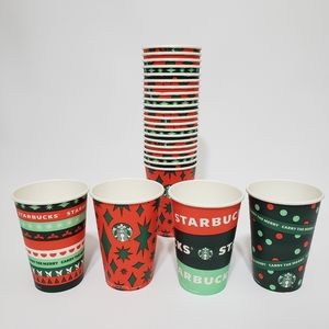 25 Starbucks Disposable Coffee Cups Tall 12 ounces